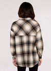 Plaid Oversized Shirt, Black, large