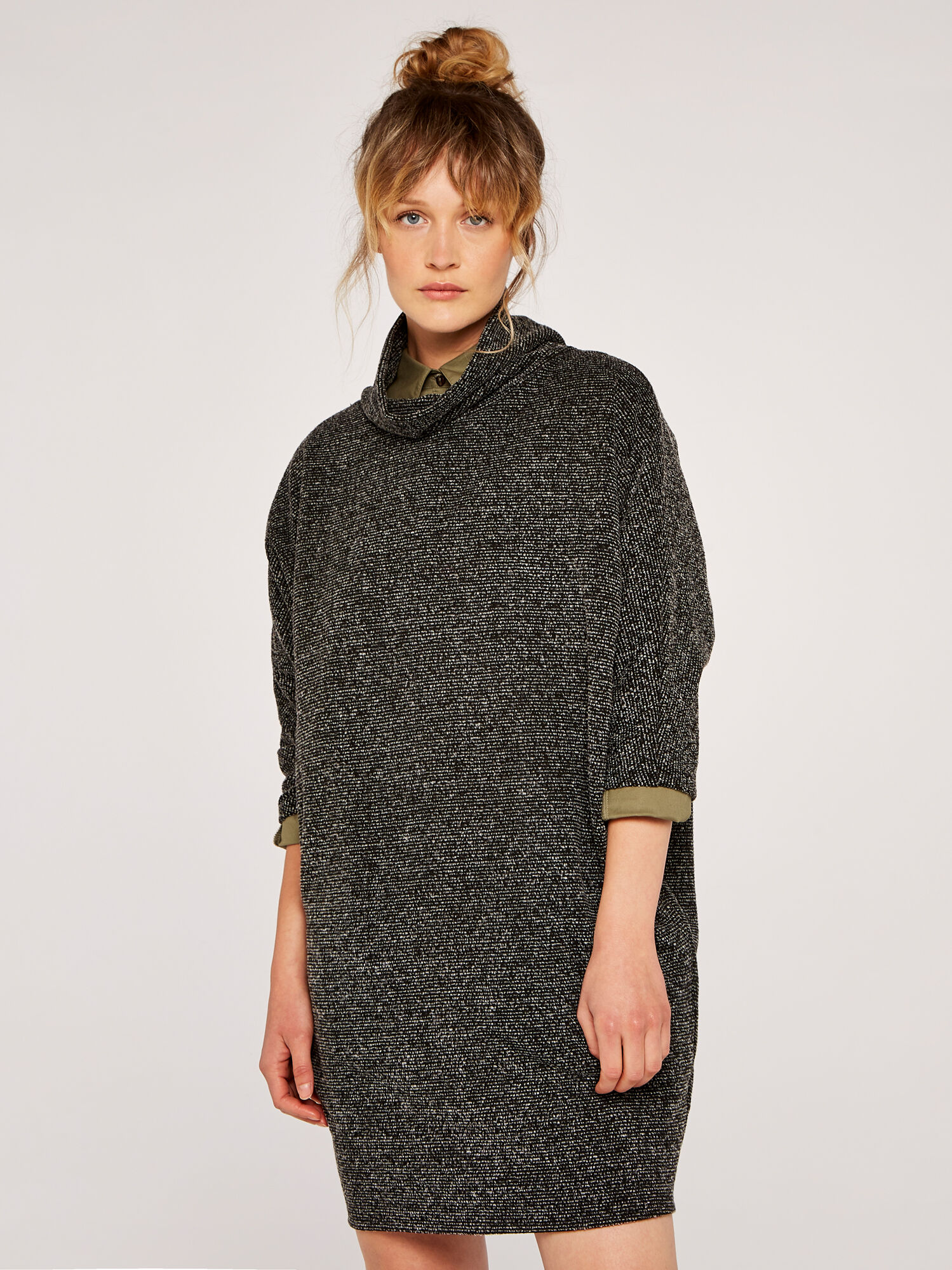 Black polo clearance neck dress uk