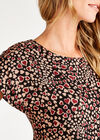 Black Layered Heart Shift Dress, Black, large