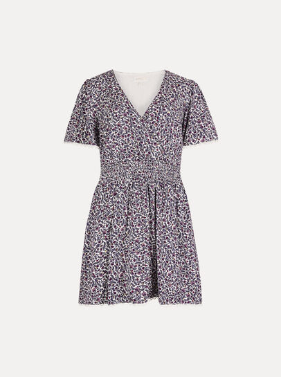 Ditsy Floral Gold Foil Mini Dress