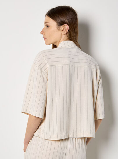 Pinstripe Linen Blend Shirt