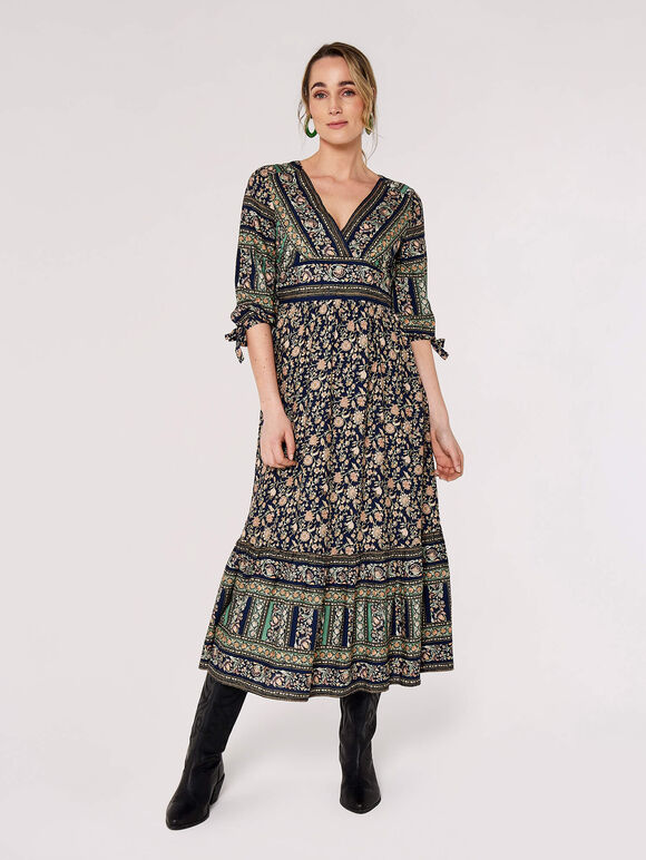 Sarasa Floral Maxi Dress, Navy, large