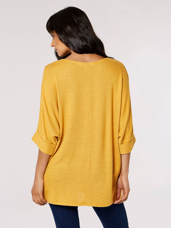 Soft Touch Batwing Top, Mustard, large