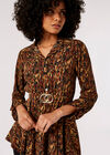 Textured Print Hanky Hem Mini Dress, Rust, large