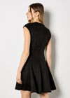 Suedette Godet Dress, Black, large