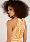 Swirl  Halterneck Dress, Orange, large