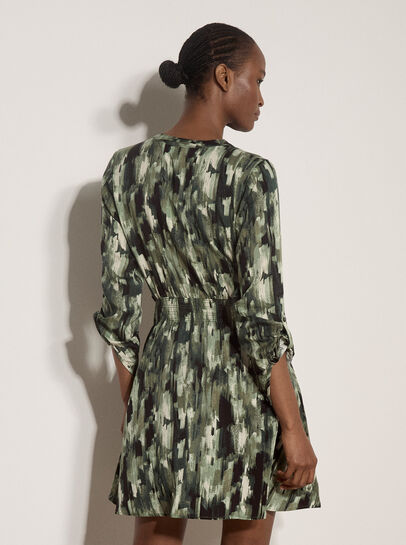 Abstract Print Utility Mini Dress