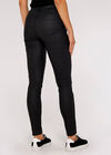 Sienna Coated Skinny Jeans, Black, large