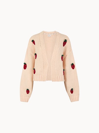 Chunky Knit Strawberry Cardigan