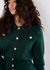Gold Button Knit Cardigan, Green, large