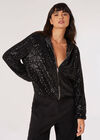 Sequins Bomber Jacket, Black, large