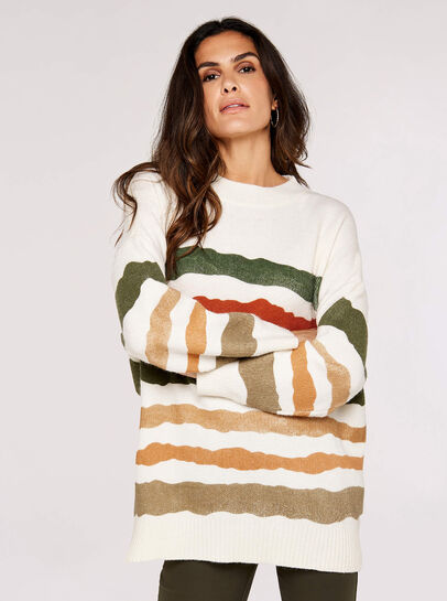 Paint Spray Striped Jumper