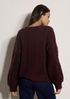 Brushed Bobble Cable Knit Jumper, Plum, large