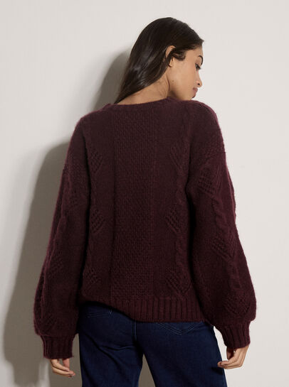Brushed Bobble Cable Knit Jumper