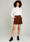 Zip Through Corduroy Skirt, Rust, large