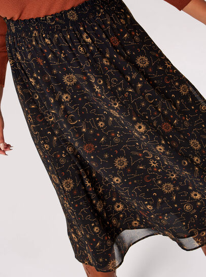 Curve Constellation Midi Skirt