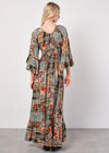 Patchwork Scarf Print Maxi Dress, Orange, large