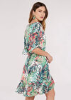 Painterly Tropical Mini Dress, Cream, large