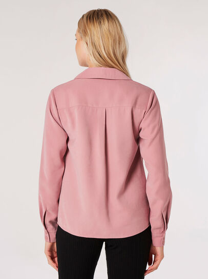 Soft Twill Zip Blouse