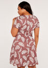 Curve Fern Rubber Print Skater Dress, Lilac, large