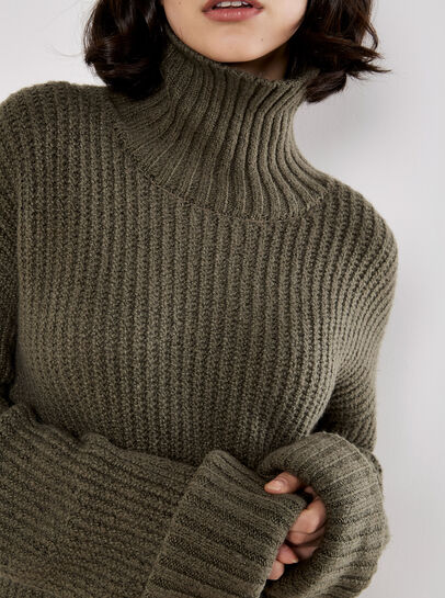 Boucle Knit Fisherman Jumper Mini Dress