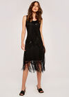 Beaded Tassel Dress, Black, large