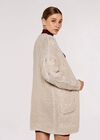 Chunky Cable Knit Cardigan, Stone, large
