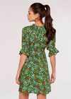 Ditsy Milkmaid Mini Dress, Green, large