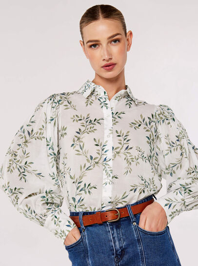 Flowing Leaves Cotton Shirt