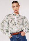 Flowing Leaves Cotton Shirt, Cream, large