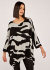 Zebra Waterfall Batwing Top, Grey, large