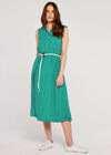 Polka Dot Midi Shirt Dress, Green, large