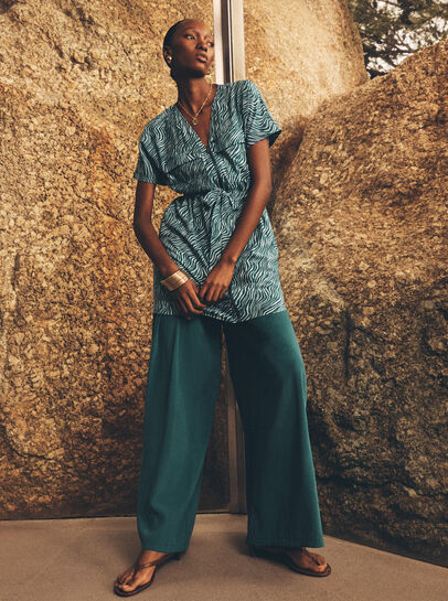 Zebra Print Zip-Down Mini Dress