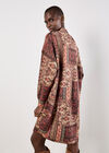 Ikat Patchwork Oversized Jumper Mini Dress, Burgundy, large