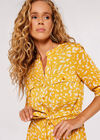 Brush Dot Midi Dress, Mustard, large