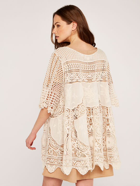 Lace Cover Up, Stone, large