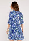 Brushstroke Dot Milkmaid Dress, Blue, large