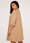Curve Shirt Swing Dress, Stone, large
