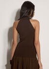 Roll Neck Knitted Tank Top, Brown, large