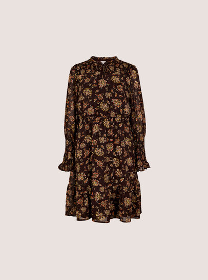 Folk Floral Chiffon Mini Dress