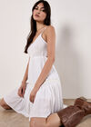 Shimmer Camisole Mini Dress, White, large