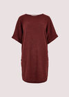 Soft Touch Batwing Mini Dress , Burgundy, large