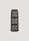 Scarf Print Flare Trousers, Black, large