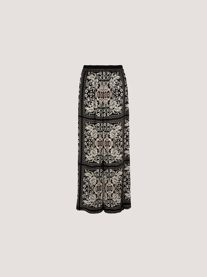 Scarf Print Flare Trousers
