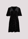 Metallic Star Velvet Mini Dress, Black, large