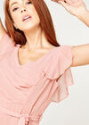 Frill Shoulder Dress, Pink, large