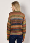 Chunky Knit Tonal Stripe Jumper, Orange, large