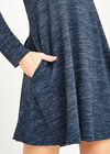 Marl Pocket Swing Dress, Navy, large