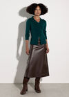 Faux Leather Midaxi Skirt, Brown, large