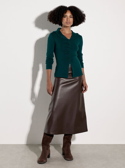 Faux Leather Midaxi Skirt